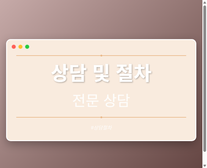 상담 및 절차